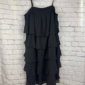 ANDREE BY UNIT Black Layered Mini Dress NWT